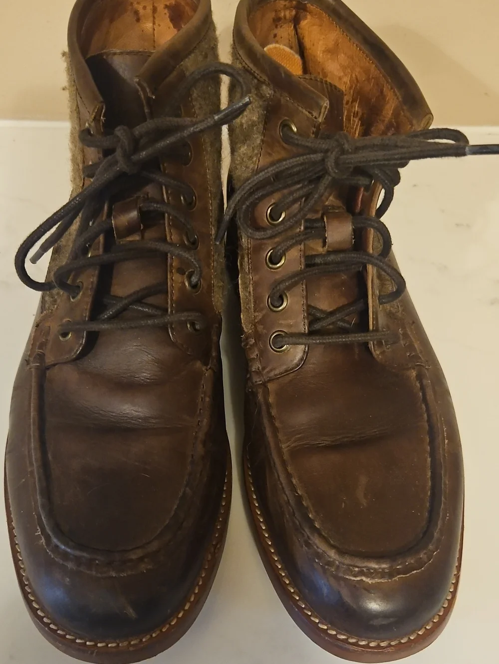 Warfield & Grand - Men's Leather Moc Toe Lace-Up Boot